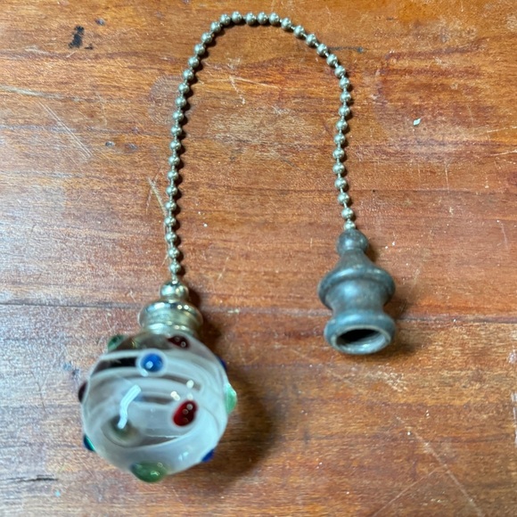 Multicolor Dotted Decorative Glass Orb Pull Chain for Ceiling Fans and Lights - Picture 8 of 12